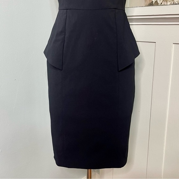 NWT Cache Black Illusion Mesh Peplum Sheath Cocktail Party Dress 4 Party Ready - Picture 9 of 10